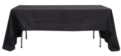 Black Polyester Linen Table Cloth Chair Length