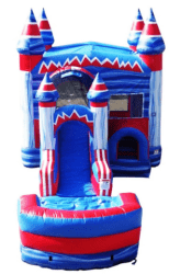 flash mega front loader bounce house rental grand rapids 176762781 1 Flash Bounce House with Water Slide Basketball Hoop
