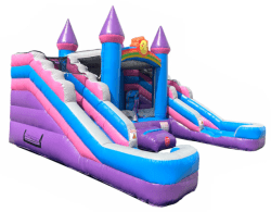 princess castle bounce house with 2 water slides rental in grand r 1 Princess Castle Bounce House with 2 Water Slides