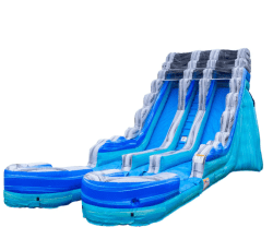 Ocean Blue 19' Dual Lane Double Water Slide